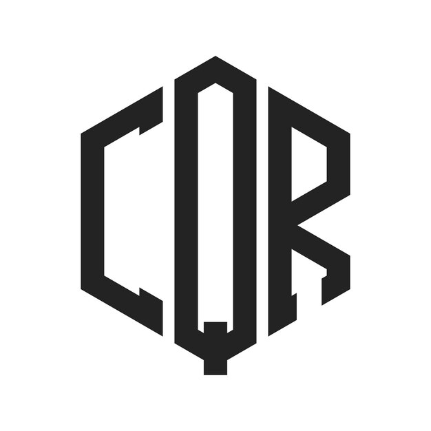 Diseño del logotipo CQR Letra inicial CQR Monograma Logotipo con forma de hexágono