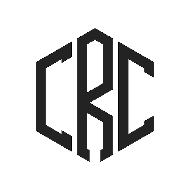 Diseño del logotipo CRC Letra inicial CRC Monograma Logotipo con forma de hexágono