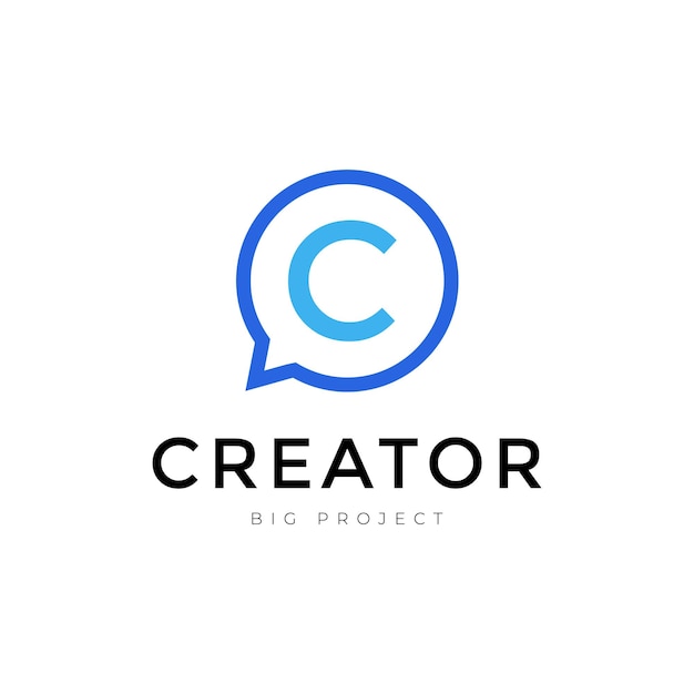 diseño del logotipo del creador de la letra c vector minimalista