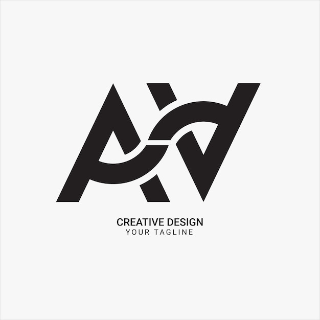 Diseño de logotipo creativo, AV o VA inicial, elegante y único