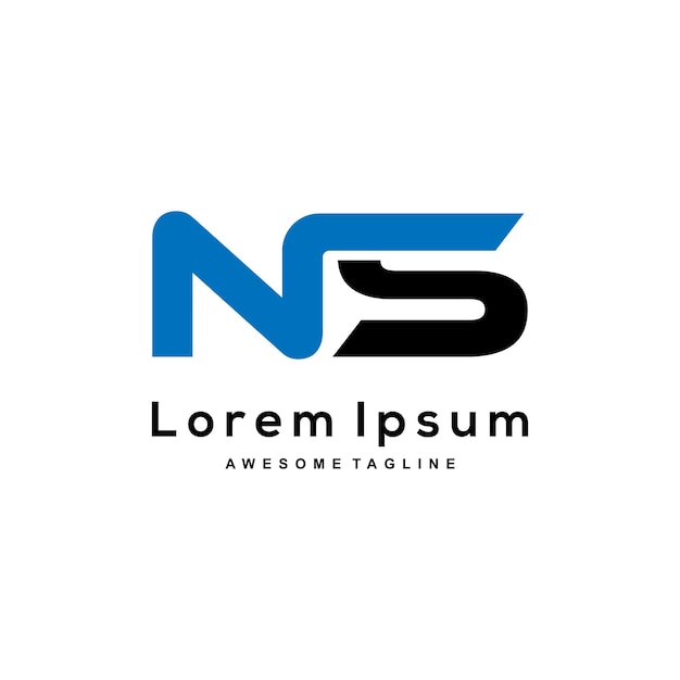 Diseño de logotipo creativo de carta NS