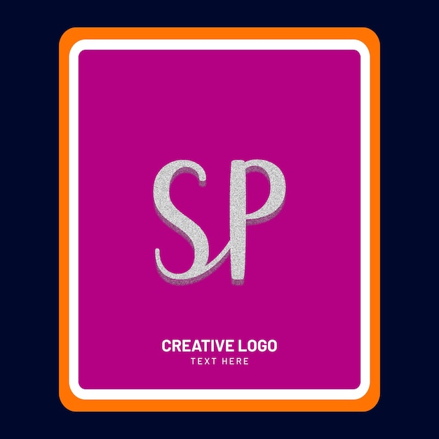 Diseño de logotipo creativo de carta SP en estilo 3d