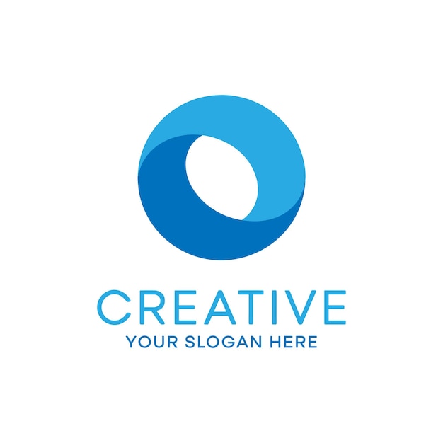 Un diseño de logotipo creativo de círculo azul