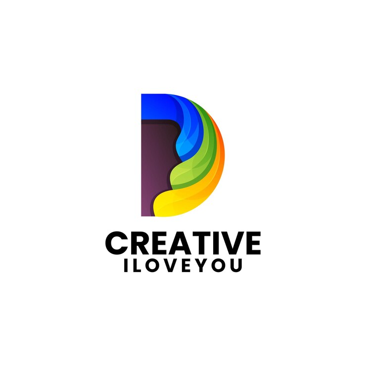Vector diseño de logotipo creativo colorido letra d