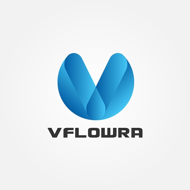 Diseño de logotipo creativo colorido letra V con flor