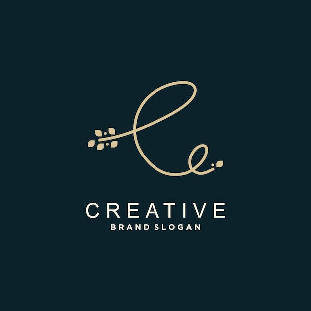 Diseño de logotipo creativo con concepto único de letra e