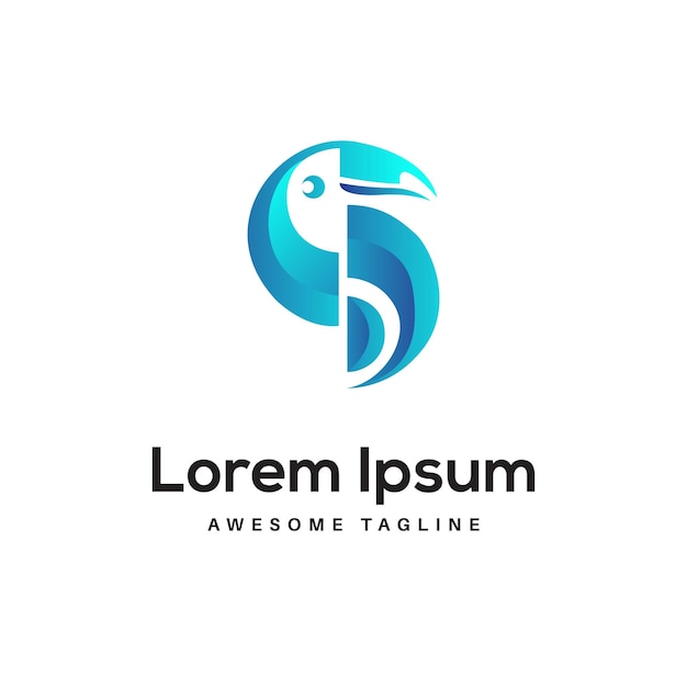 Diseño de logotipo creativo con forma de pájaro letra S