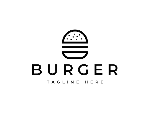 diseño de logotipo creativo de hamburguesa minimalista