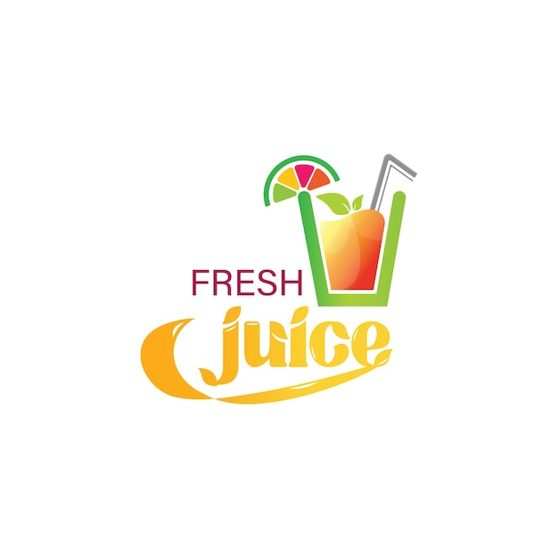 Vector diseño de logotipo creativo de jugo fresco.