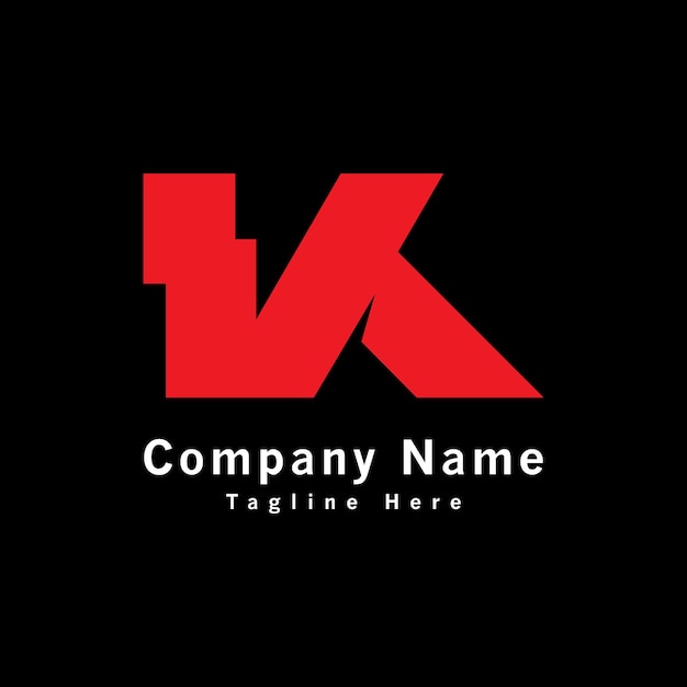 Diseño de logotipo creativo de letra K.