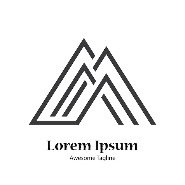Diseño de logotipo creativo de letra M.
