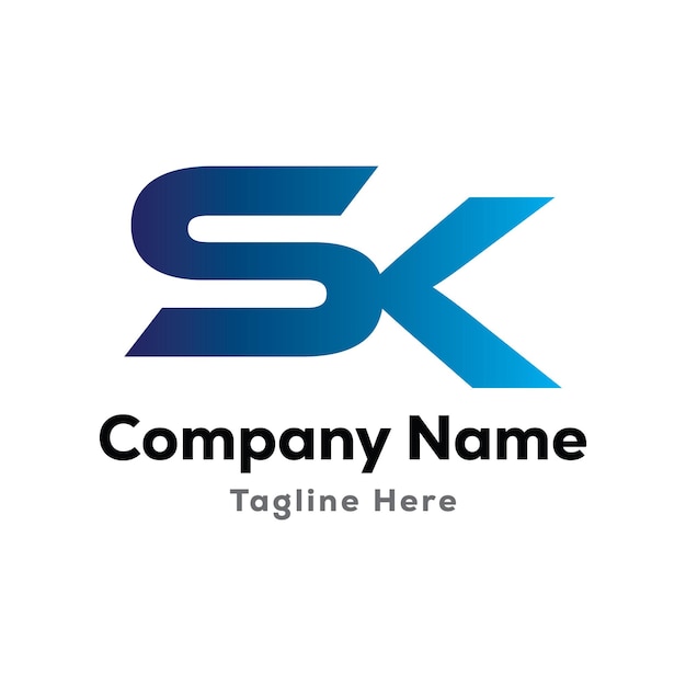 Diseño de logotipo creativo de letra SK