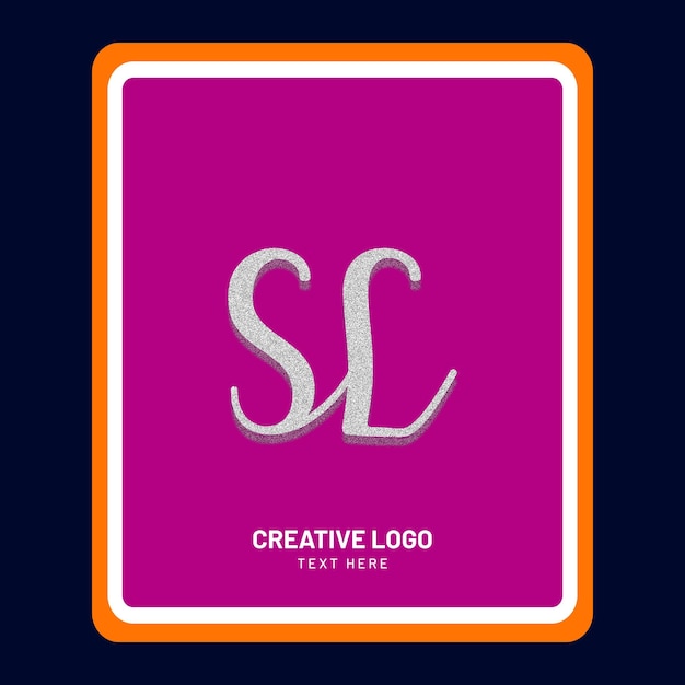 Diseño de logotipo creativo de letra SL en estilo 3d