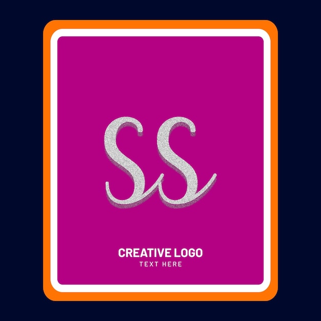 Diseño de logotipo creativo de letra SS en estilo 3d