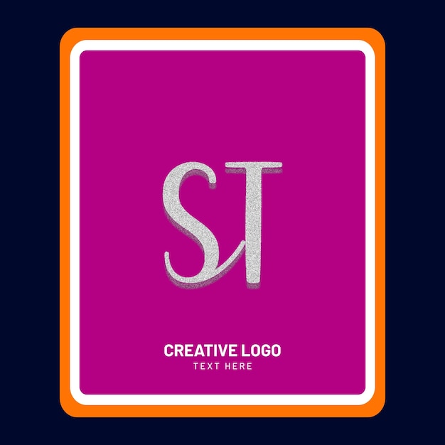 Diseño de logotipo creativo de letra st en estilo 3d