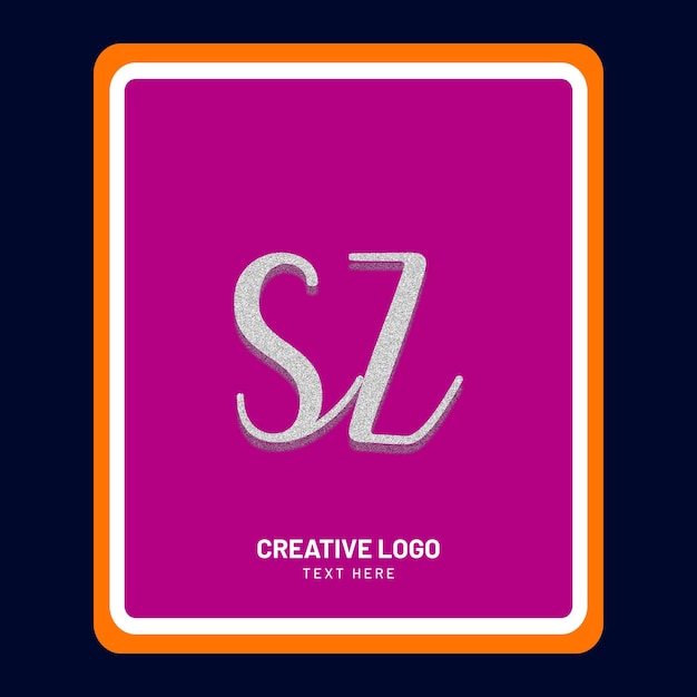 Diseño de logotipo creativo de letra SZ en estilo 3d