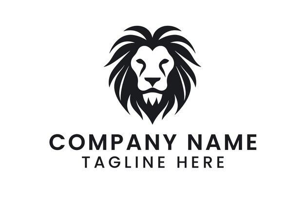 Diseño de logotipo creativo moderno minimalista con cabeza de tigre o león