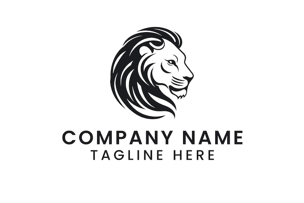 Diseño de logotipo creativo moderno minimalista con cabeza de tigre o león