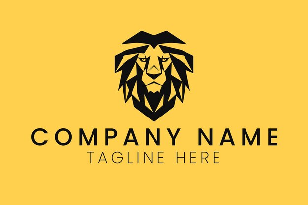 Diseño de logotipo creativo moderno minimalista con cabeza de tigre o león