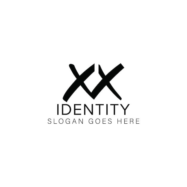 Diseño de logotipo creativo con monograma de letra XX.