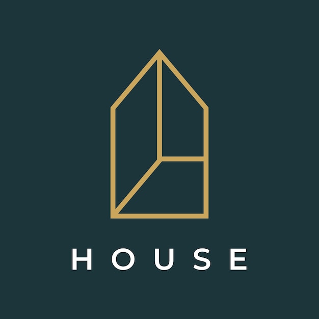 Un diseño de logotipo creativo para un monograma o una casa geométrica o un edificio residencial en un estilo plano y lineal Logotipo para la arquitectura y el negocio de la construcción de edificios de propiedad