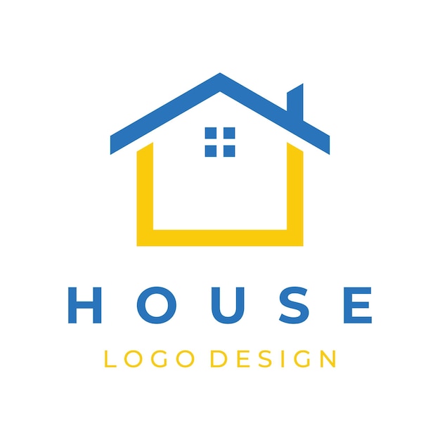 Un diseño de logotipo creativo para un monograma o una casa geométrica o un edificio residencial en un estilo plano y lineal Logotipo para la arquitectura y el negocio de la construcción de edificios de propiedad