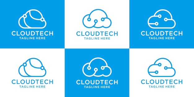 Diseño de logotipo creativo en la nube tecnología moderna