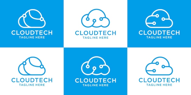 Diseño de logotipo creativo en la nube tecnología moderna