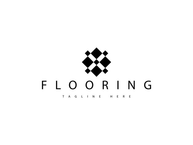 diseño de logotipo creativo de pisos de azulejos abstractos