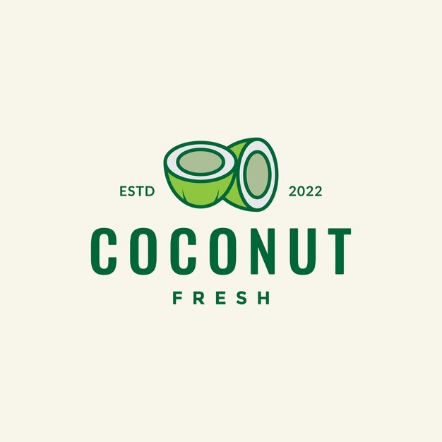 Diseño de logotipo de crema de coco fresca verde