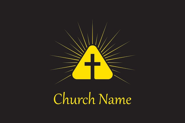 Diseño de logotipo cristiano de iglesia vectorial