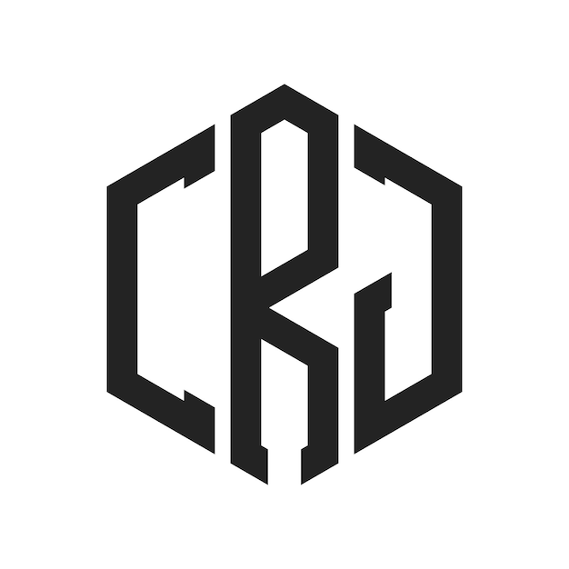 Diseño del logotipo de CRJ Letra inicial CRJ Monograma Logotipo con forma de hexágono