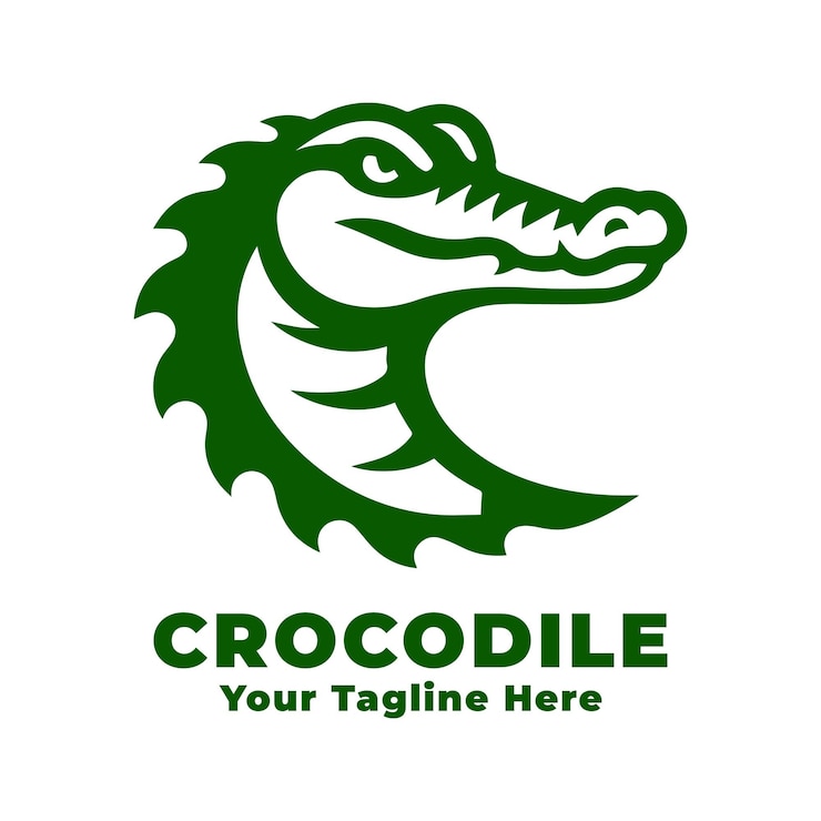 Vector diseño del logotipo de crocodile simple