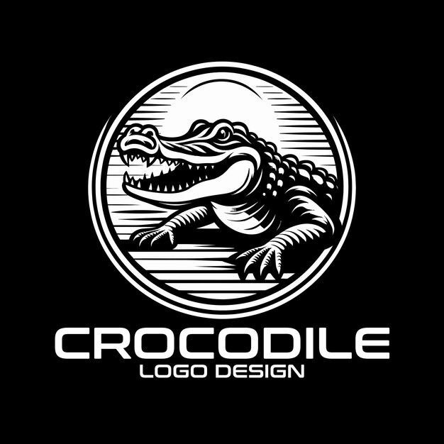 Vector diseño del logotipo de crocodile vector