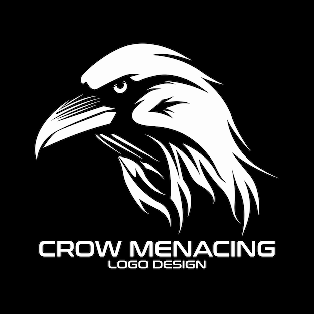 Diseño del logotipo de Crow Menacing Vector