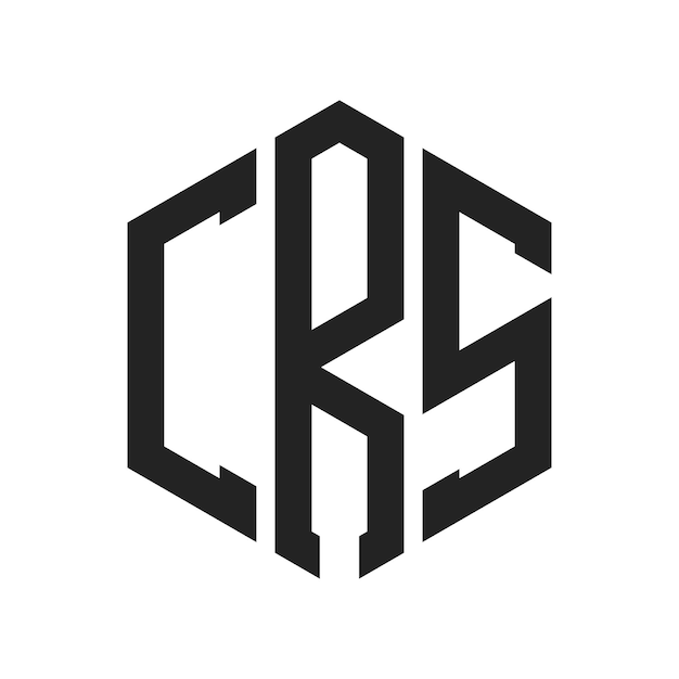 Diseño del logotipo de CRS Letra inicial Monograma de CRS Logotipo con forma de hexágono