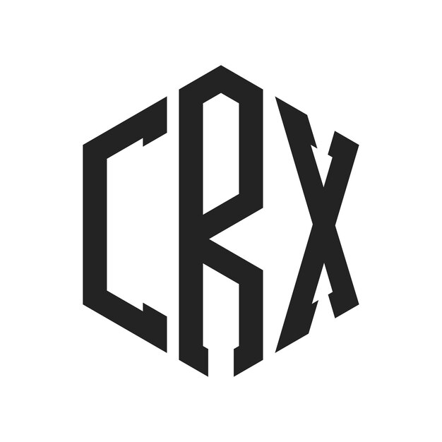 Diseño del logotipo CRX Letra inicial CRX Monograma Logotipo con forma de hexágono