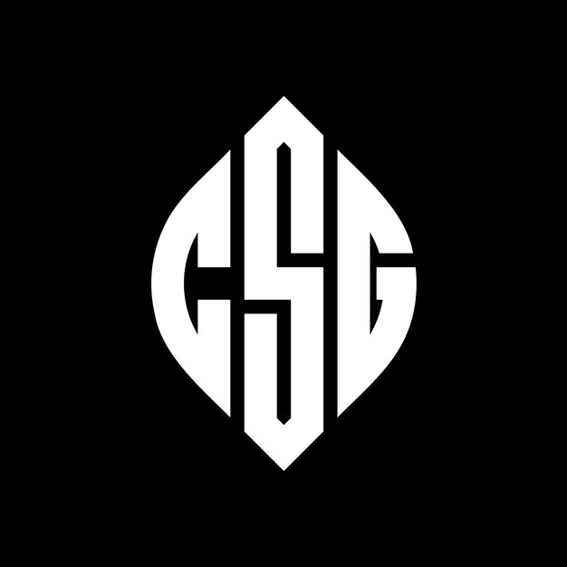 El diseño del logotipo de CSG con letras en círculo y forma de elipse CSG letras en elipse con estilo tipográfico Las tres iniciales forman un logotipo de círculo CSG emblema de círculo Monograma abstracto letra marca vector.