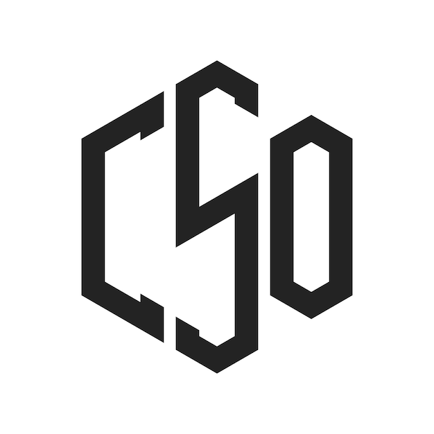 Diseño del logotipo de CSO Letra inicial CSO Monograma Logotipo con forma de hexágono