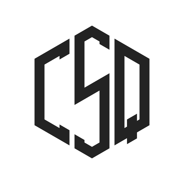 Diseño del logotipo de CSQ Letra inicial Monograma de CSQ Logotipo con forma de hexágono