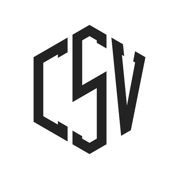 Diseño del logotipo CSV Letra inicial CSV Monograma Logotipo con forma de hexágono