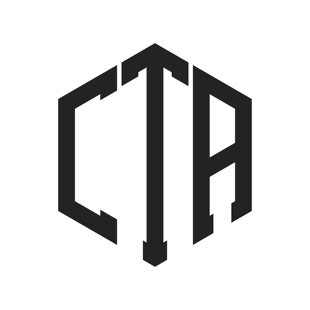 Diseño del logotipo de CTA Letra inicial Monograma de CTA Logotipo con forma de hexágono