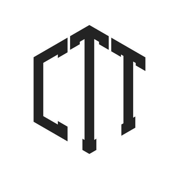 Diseño del logotipo de CTT Letra inicial Monograma de CTT Logotipo con forma de hexágono