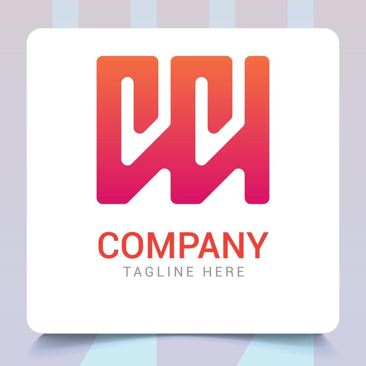 Diseño de logotipo cuadrado mínimo con colores degradados.