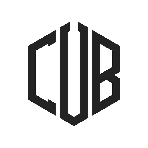 Diseño del logotipo CUB Letra inicial CUB Monograma Logotipo con forma de hexágono