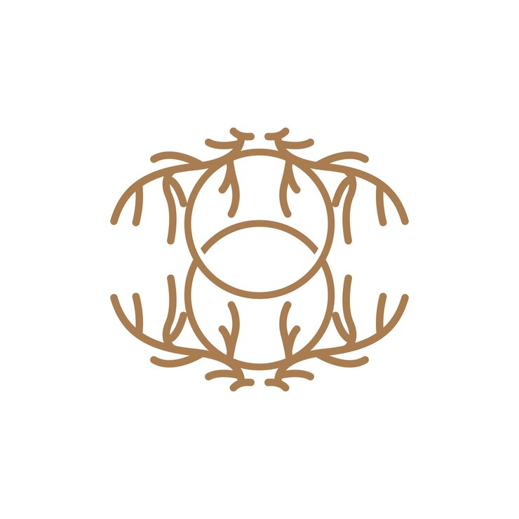 Vector diseño logotipo cuerno ciervo cuerno ilustración animal símbolo simple minimalista