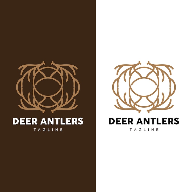 Vector diseño logotipo cuerno ciervo cuerno ilustración animal símbolo simple minimalista