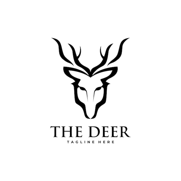 Diseño del logotipo de los cuernos de venado vectorial