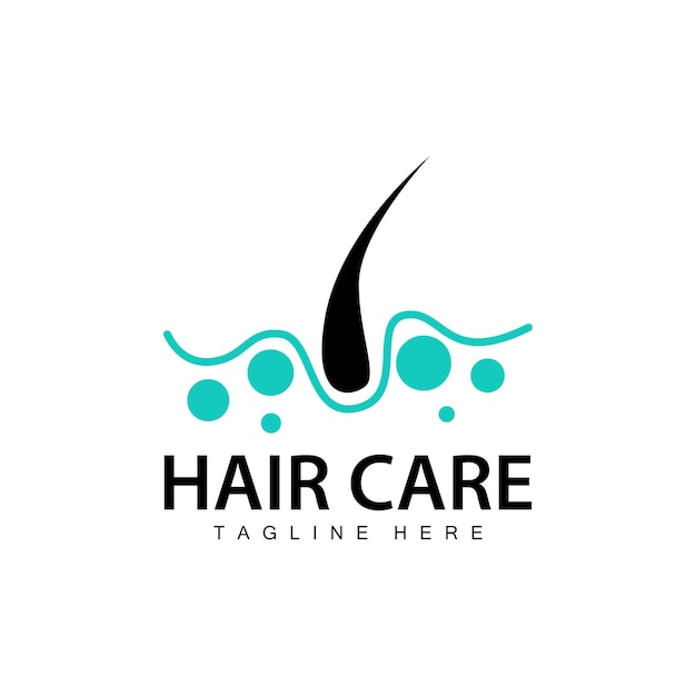 Diseño de logotipo de cuidado del cabello simple cuidado de la piel del cabello silueta plantilla de ilustración vectorial