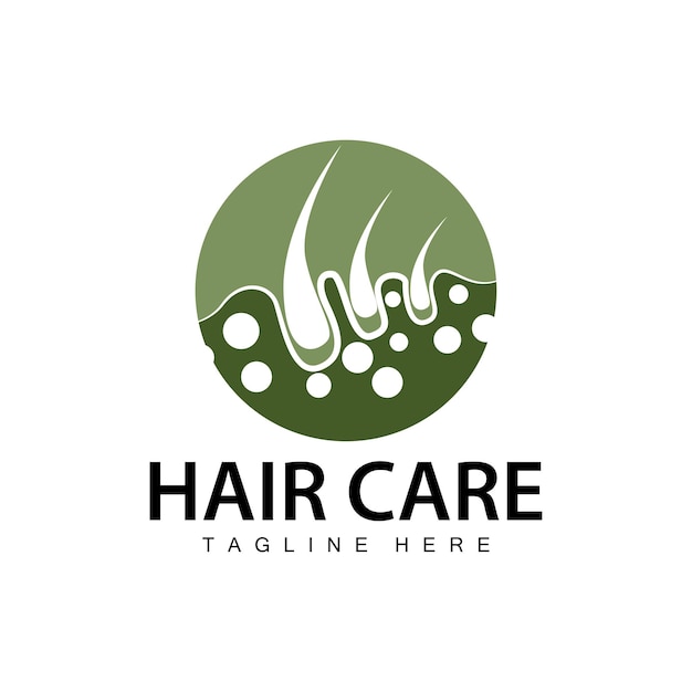 Diseño de logotipo de cuidado del cabello simple cuidado de la piel del cabello silueta plantilla de ilustración vectorial
